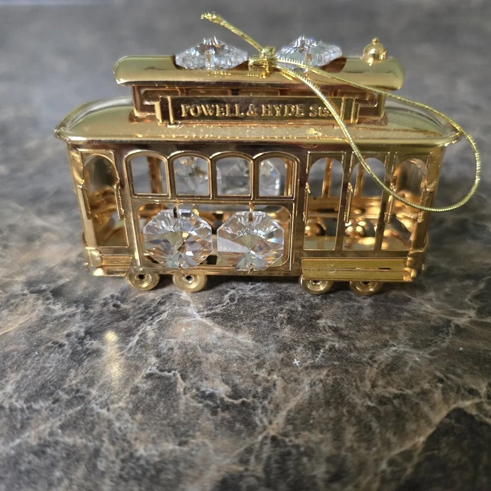 24K GOLD PLATED CALIFORNIA SAN FRANCISCO CITY ICON MINI SOUVENIR DECOR CABLE CAR